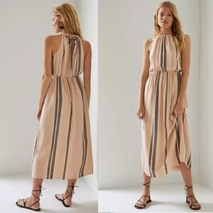 Cloth & Stone Striped Maxi Dress Women’s Size XL Sleeveless Halter Boho Resort